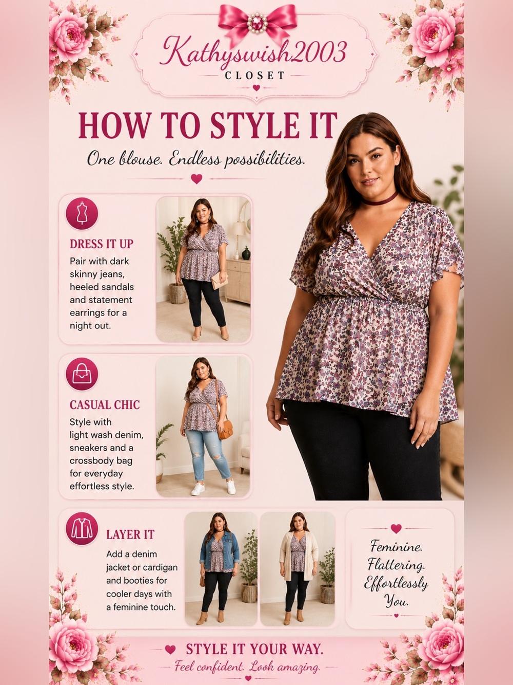 Torrid Womens 4X Purple Ditsy Floral Short Sleeves Chiffon Babydoll Blouse - Picture 5 of 16